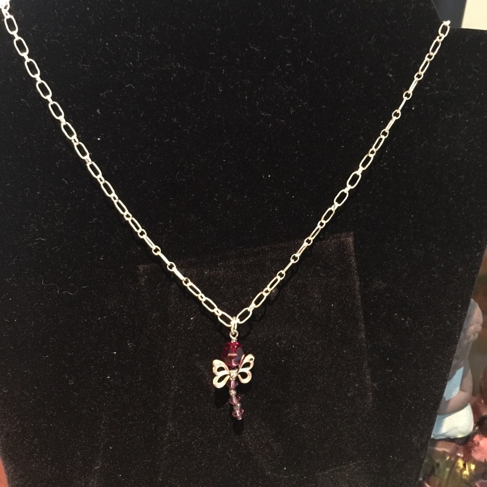 Dragonfly Crystal Necklace